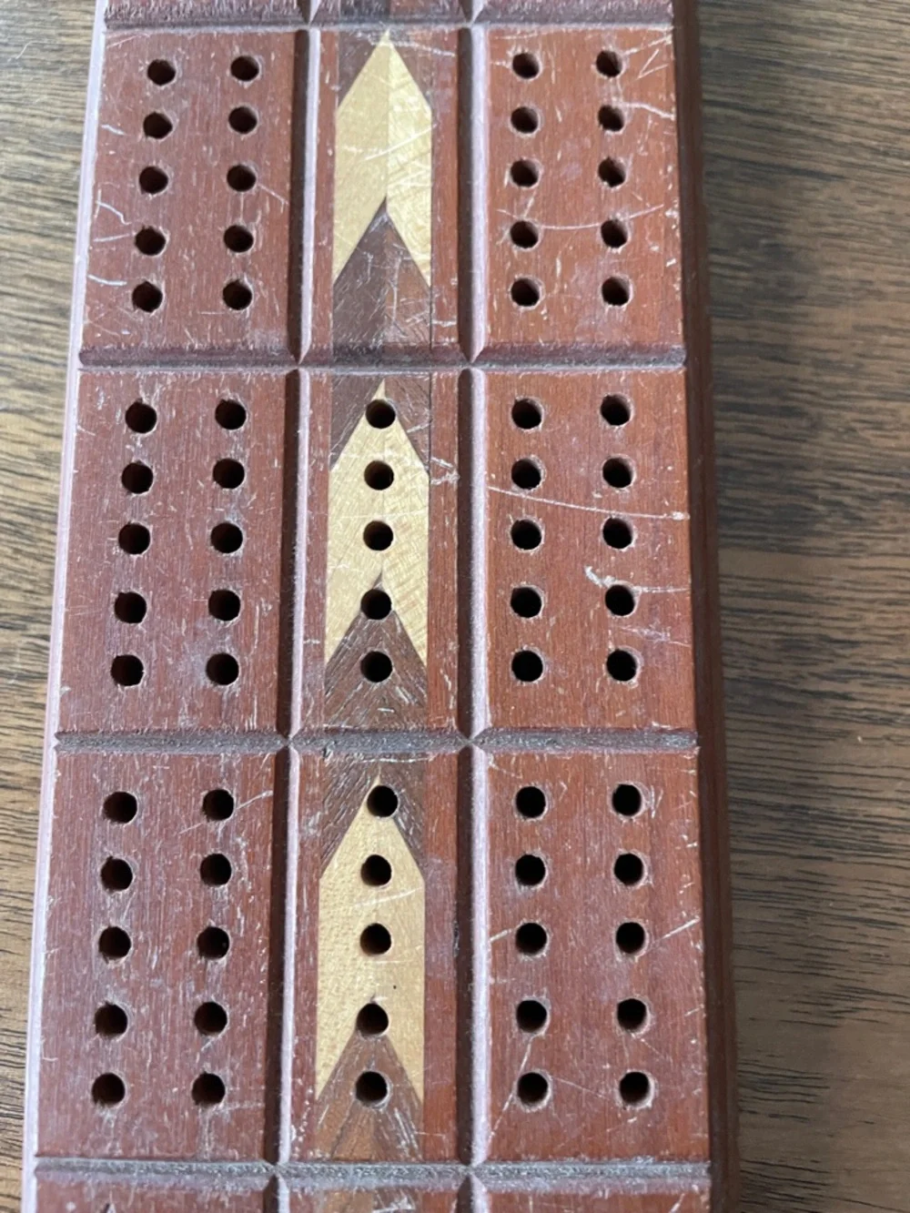 Wooden Cribbage Board Game - Brown